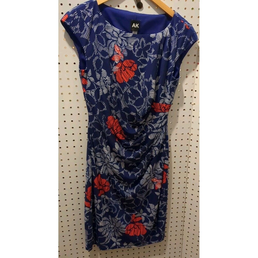 AK Blue Floral Sleeveless Dress Size Medium
